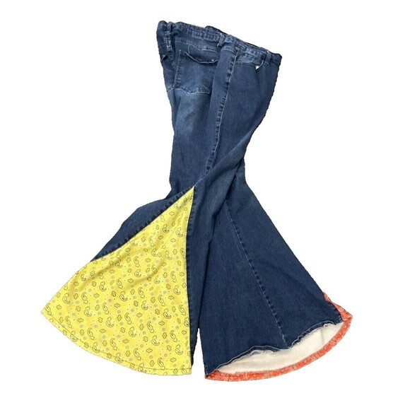 Falmer Heritage Bell Bottom Stretch Denim Jeans 2X-LARGE  Bohemian Bo Ho - Picture 7 of 7